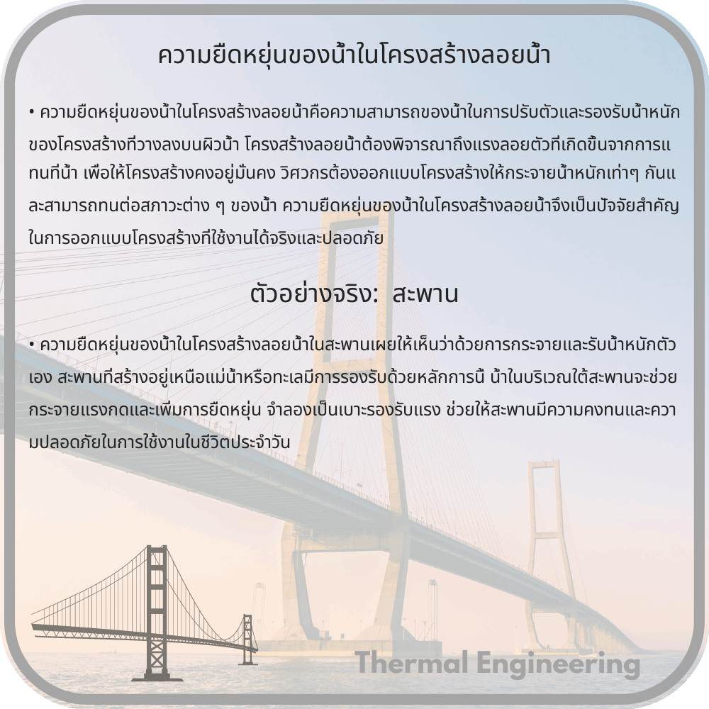 ความยืดหยุ่นของน้ำในโครงสร้างลอยน้ำ