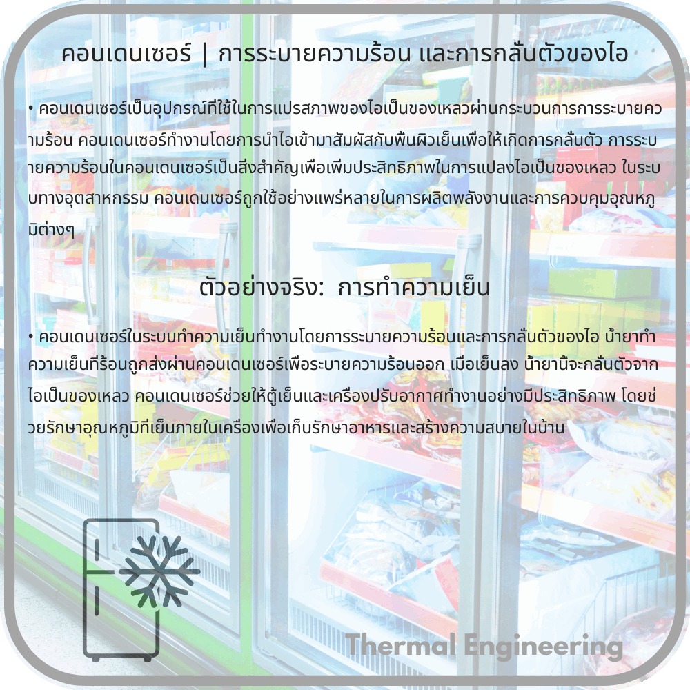 คอนเดนเซอร์ | การระบายความร้อน และการกลั่นตัวของไอ