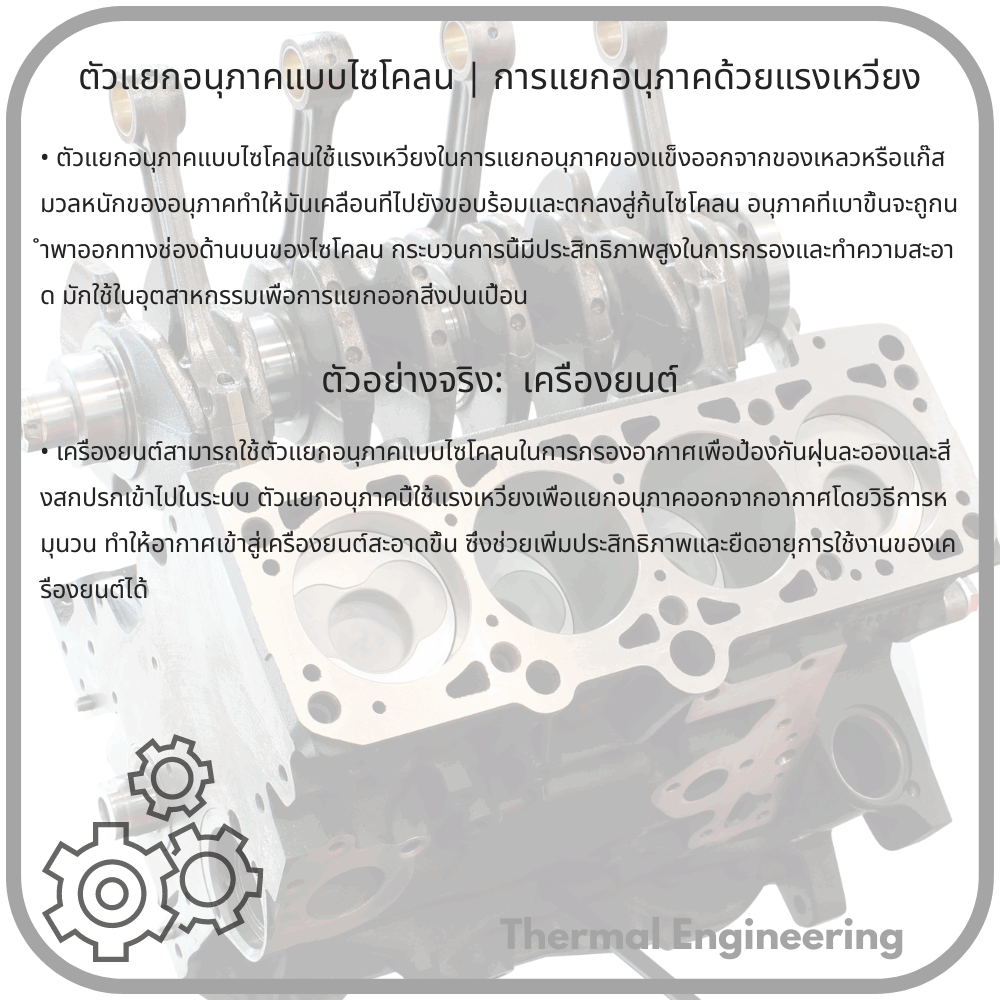 ตัวแยกอนุภาคแบบไซโคลน | การแยกอนุภาคด้วยแรงเหวี่ยง