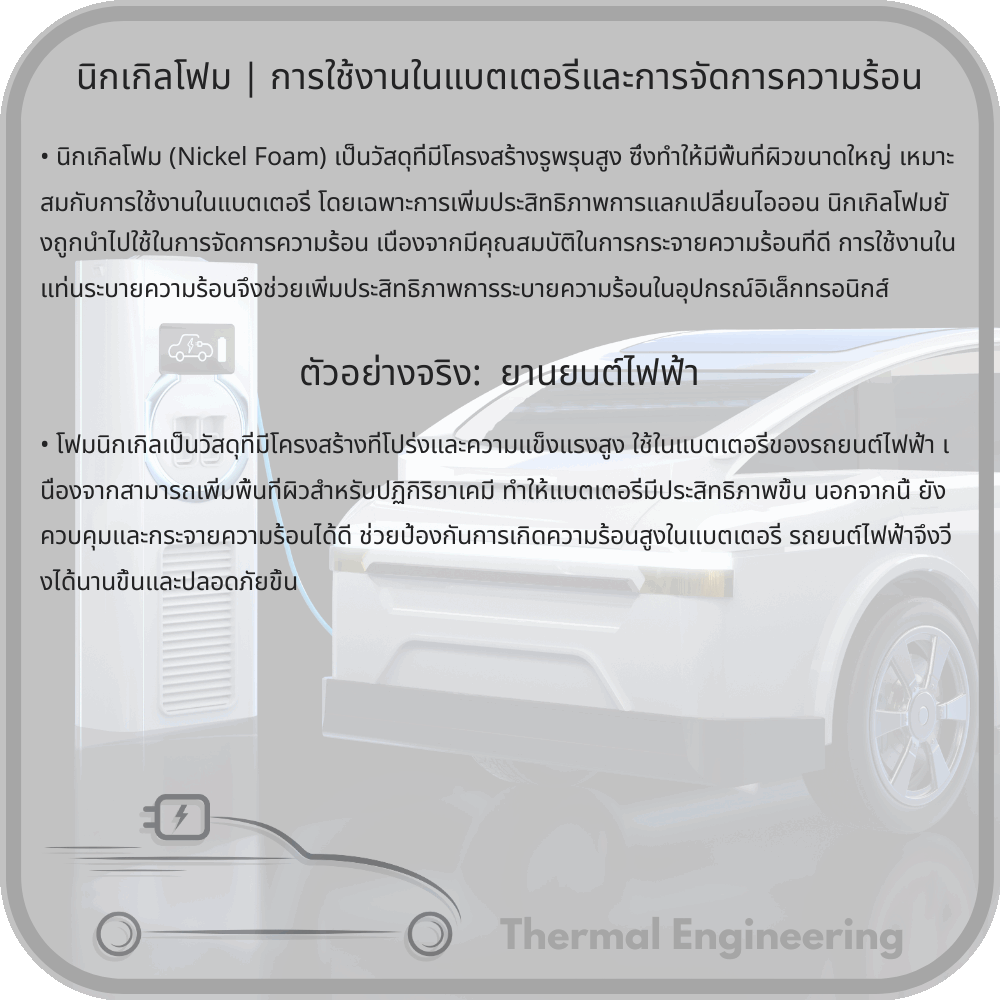 นิกเกิลโฟม | การใช้งานในแบตเตอรี่และการจัดการความร้อน