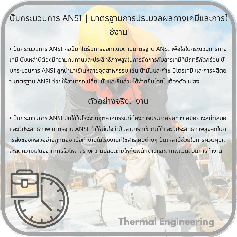 ปั๊มกระบวนการ ANSI | มาตรฐานการประมวลผลทางเคมีและการใช้งาน