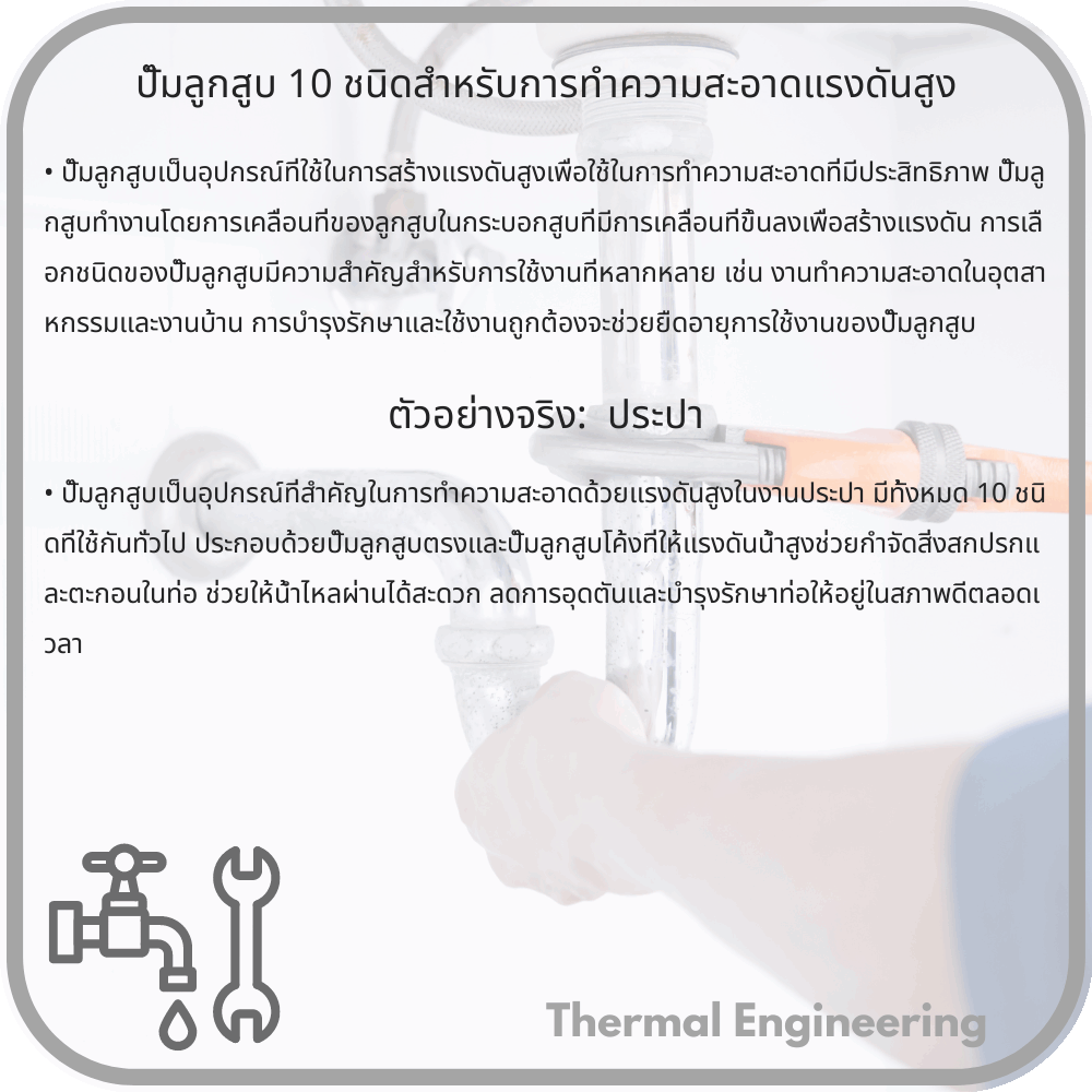 ปั๊มลูกสูบ 10 ชนิดสำหรับการทำความสะอาดแรงดันสูง