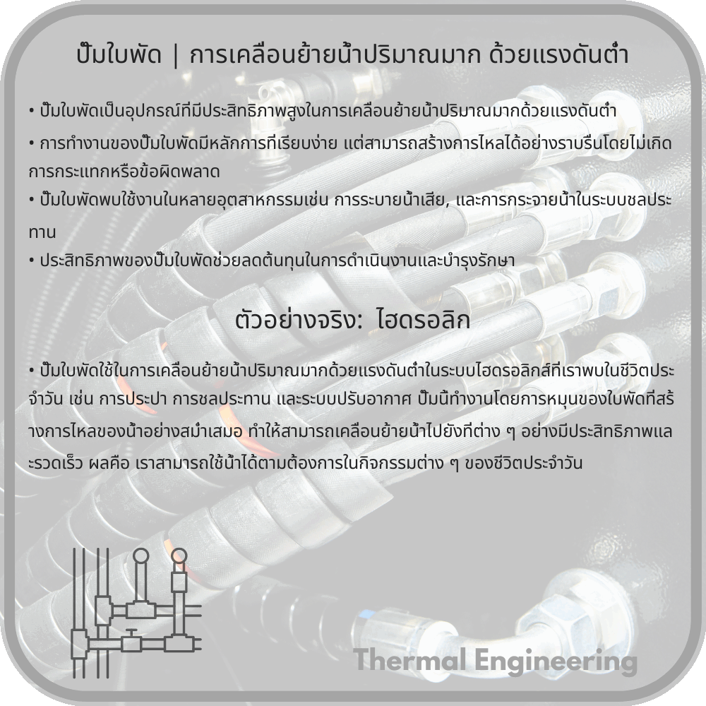 ปั๊มใบพัด | การเคลื่อนย้ายน้ำปริมาณมาก ด้วยแรงดันต่ำ