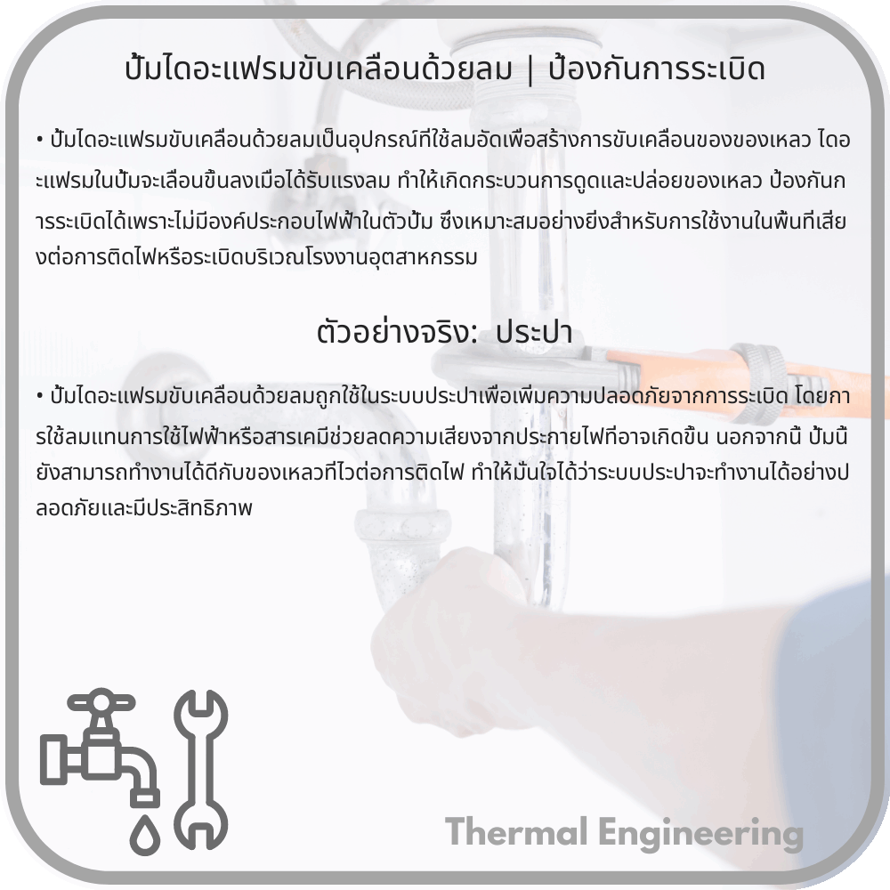 ปั้มไดอะแฟรมขับเคลื่อนด้วยลม | ป้องกันการระเบิด