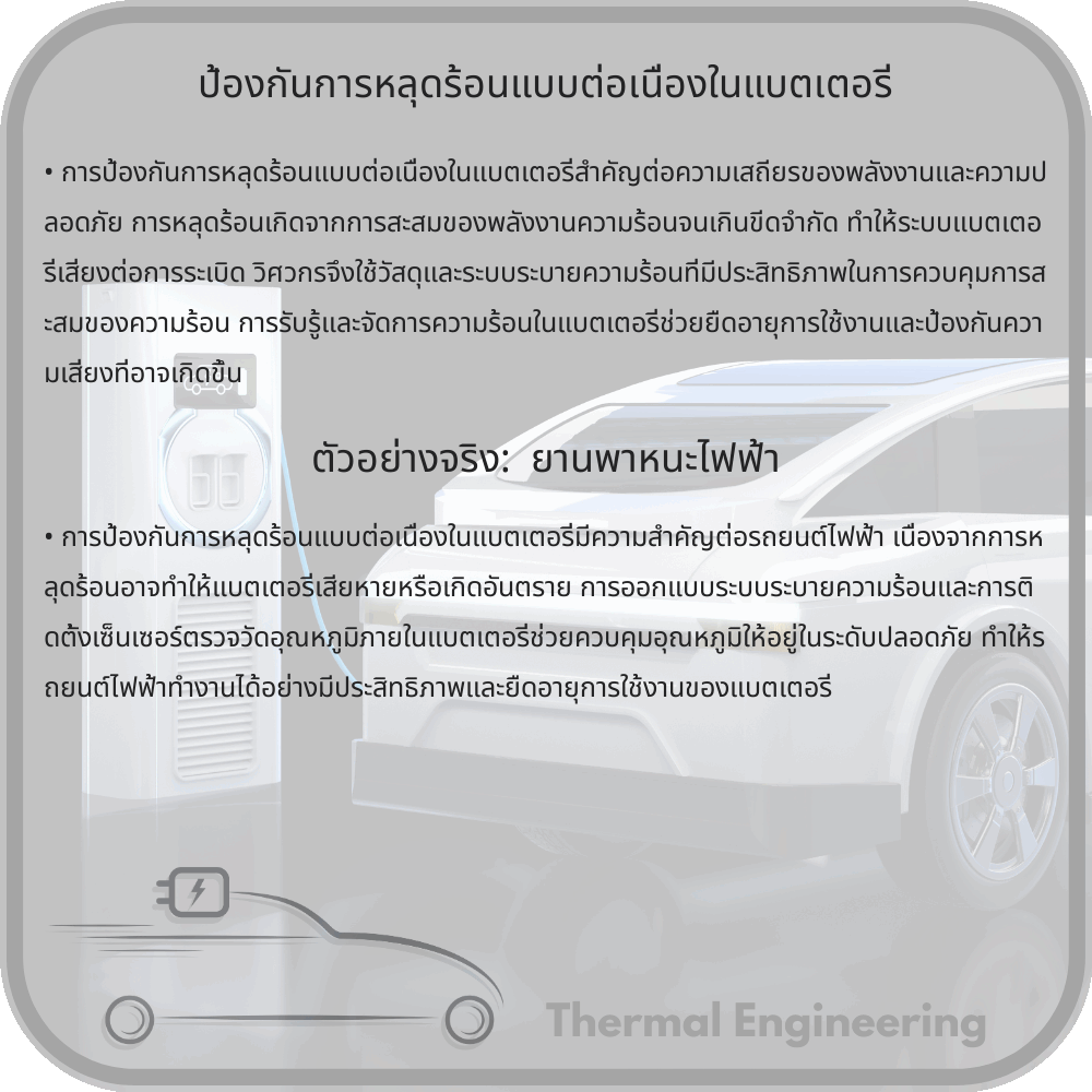 ป้องกันการหลุดร้อนแบบต่อเนื่องในแบตเตอรี่