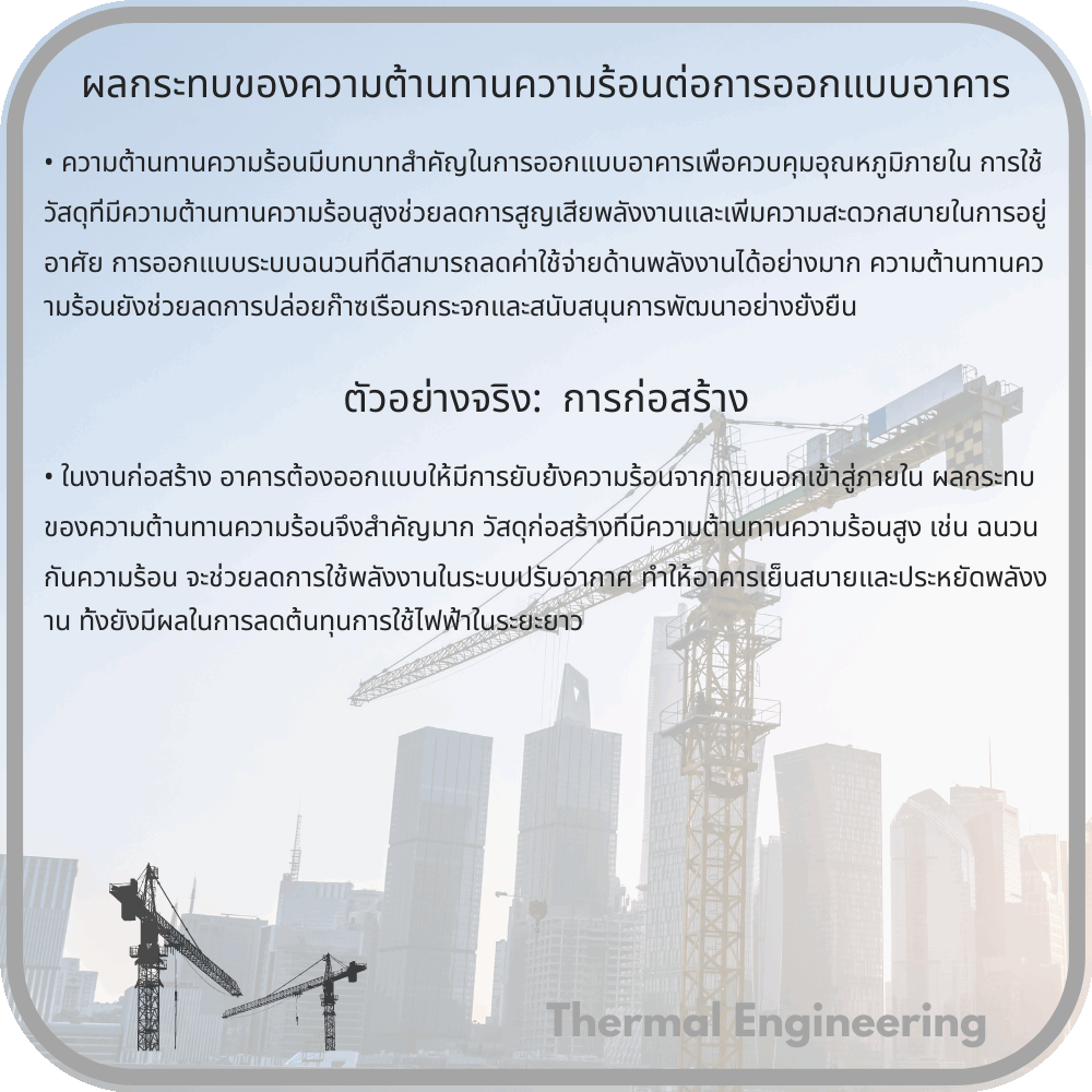 ผลกระทบของความต้านทานความร้อนต่อการออกแบบอาคาร