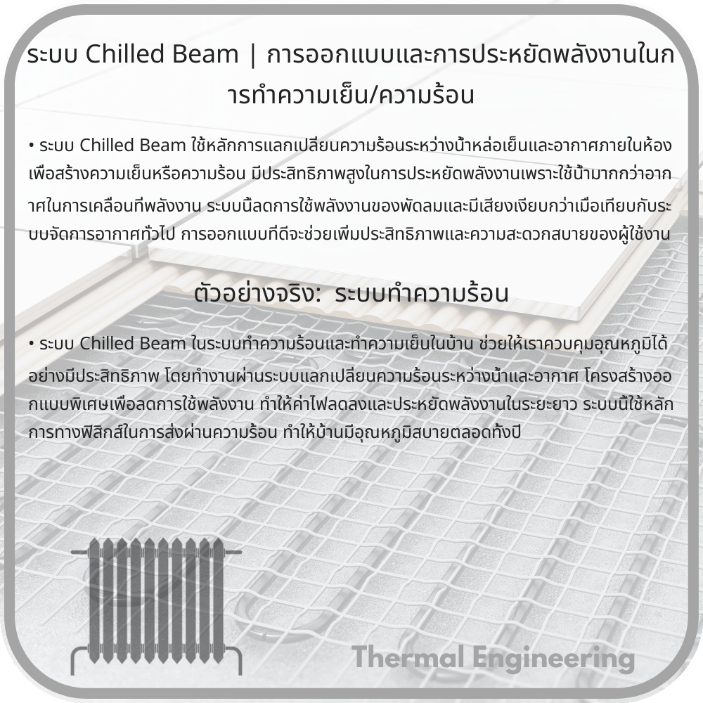 ระบบ Chilled Beam | การออกแบบและการประหยัดพลังงานในการทำความเย็น/ความร้อน