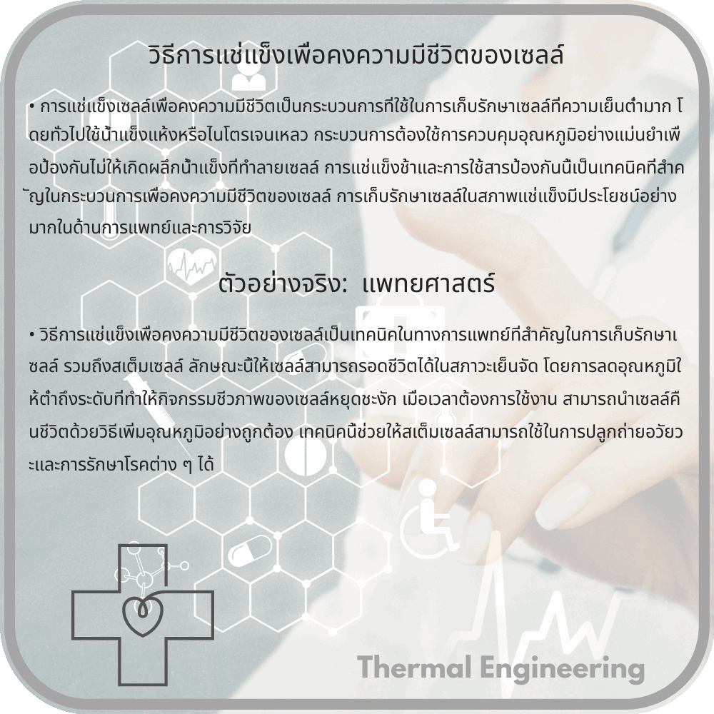 วิธีการแช่แข็งเพื่อคงความมีชีวิตของเซลล์