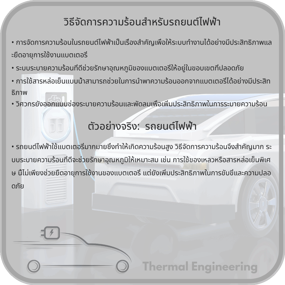 วิธีจัดการความร้อนสำหรับรถยนต์ไฟฟ้า