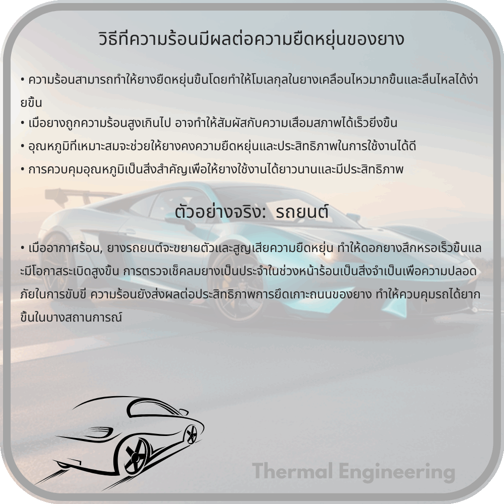 วิธีที่ความร้อนมีผลต่อความยืดหยุ่นของยาง