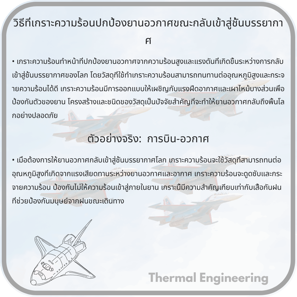 วิธีที่เกราะความร้อนปกป้องยานอวกาศขณะกลับเข้าสู่ชั้นบรรยากาศ