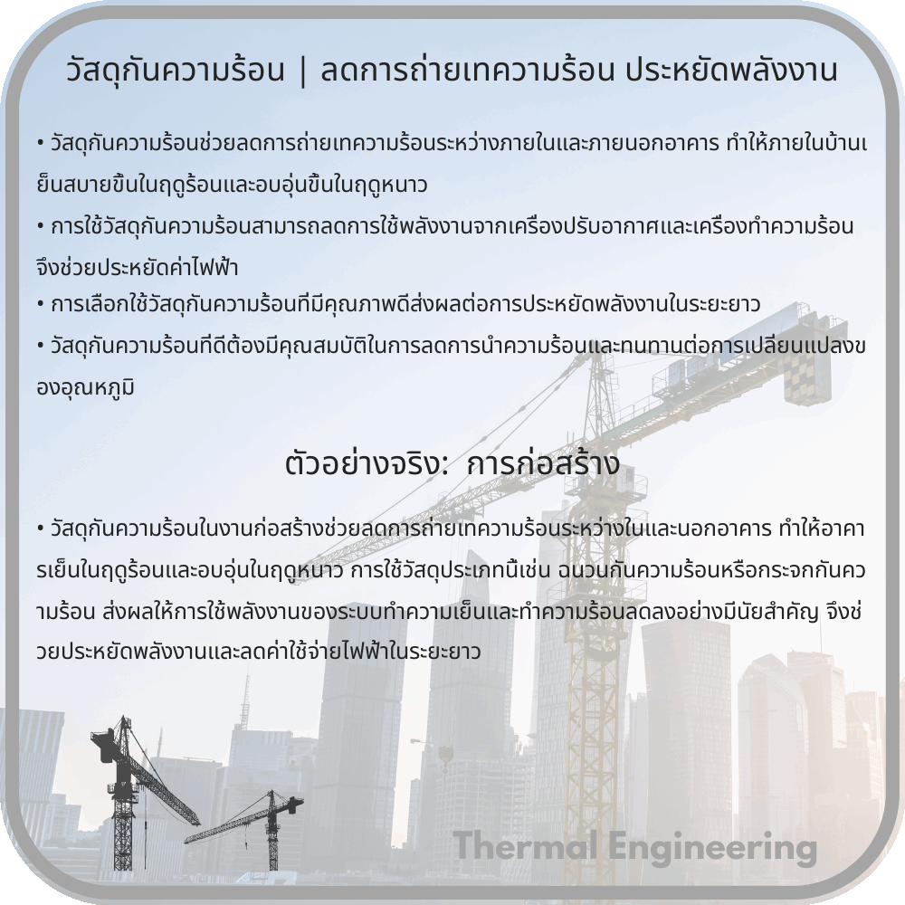 วัสดุกันความร้อน | ลดการถ่ายเทความร้อน ประหยัดพลังงาน