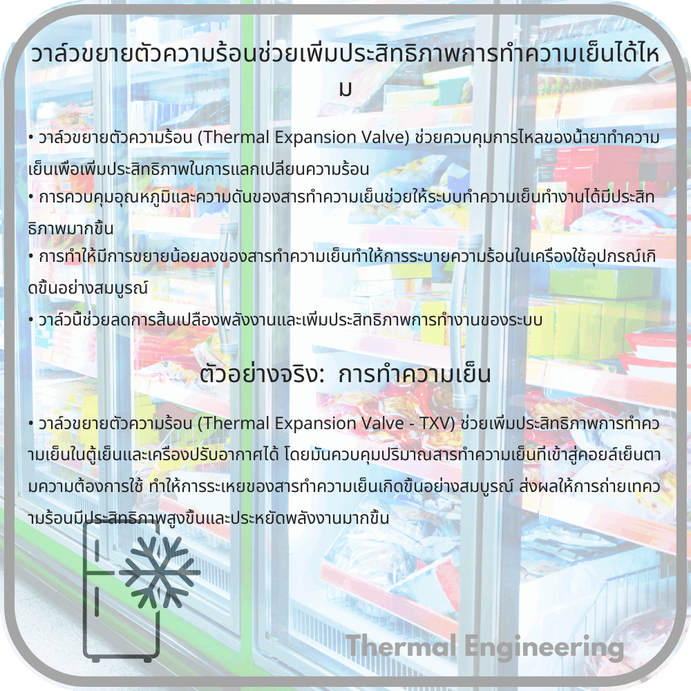 วาล์วขยายตัวความร้อนช่วยเพิ่มประสิทธิภาพการทำความเย็นได้ไหม
