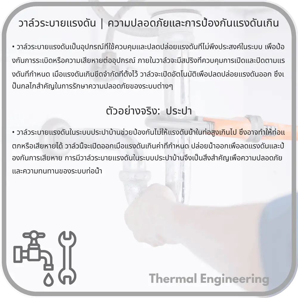 วาล์วระบายแรงดัน | ความปลอดภัยและการป้องกันแรงดันเกิน