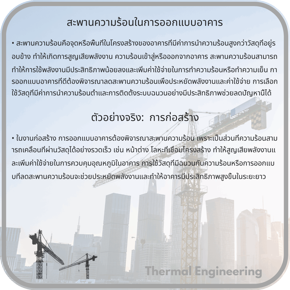 สะพานความร้อนในการออกแบบอาคาร