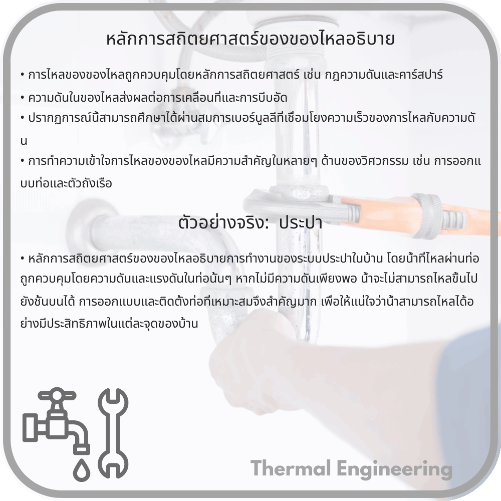 หลักการสถิตยศาสตร์ของของไหลอธิบาย