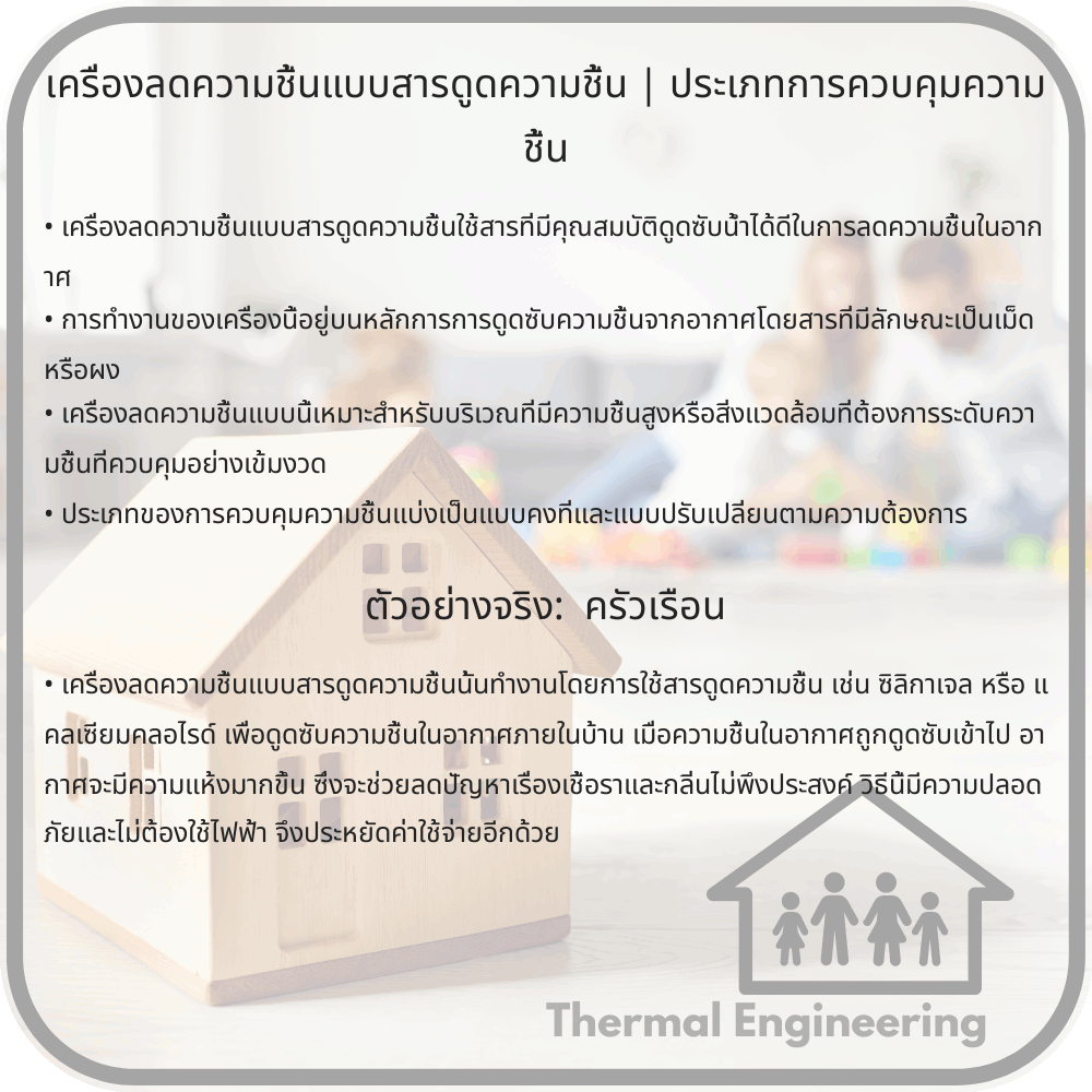 เครื่องลดความชื้นแบบสารดูดความชื้น | ประเภทการควบคุมความชื้น