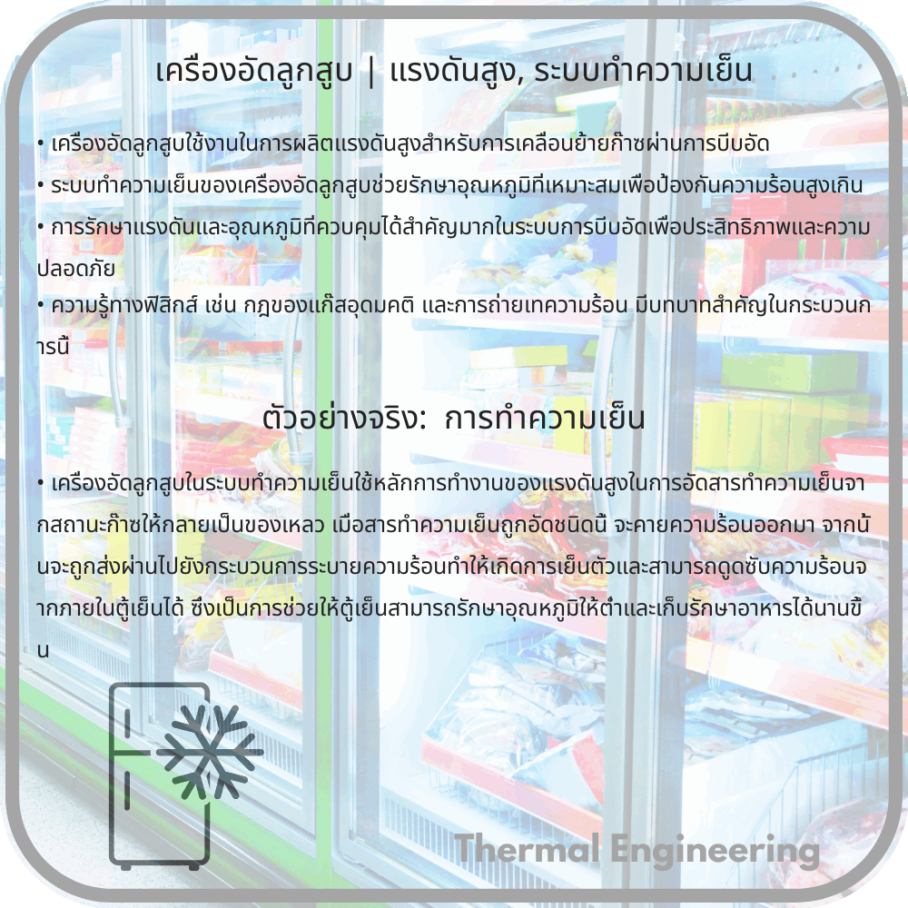 เครื่องอัดลูกสูบ | แรงดันสูง, ระบบทำความเย็น