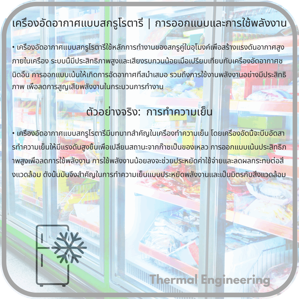 เครื่องอัดอากาศแบบสกรูโรตารี่ | การออกแบบและการใช้พลังงาน