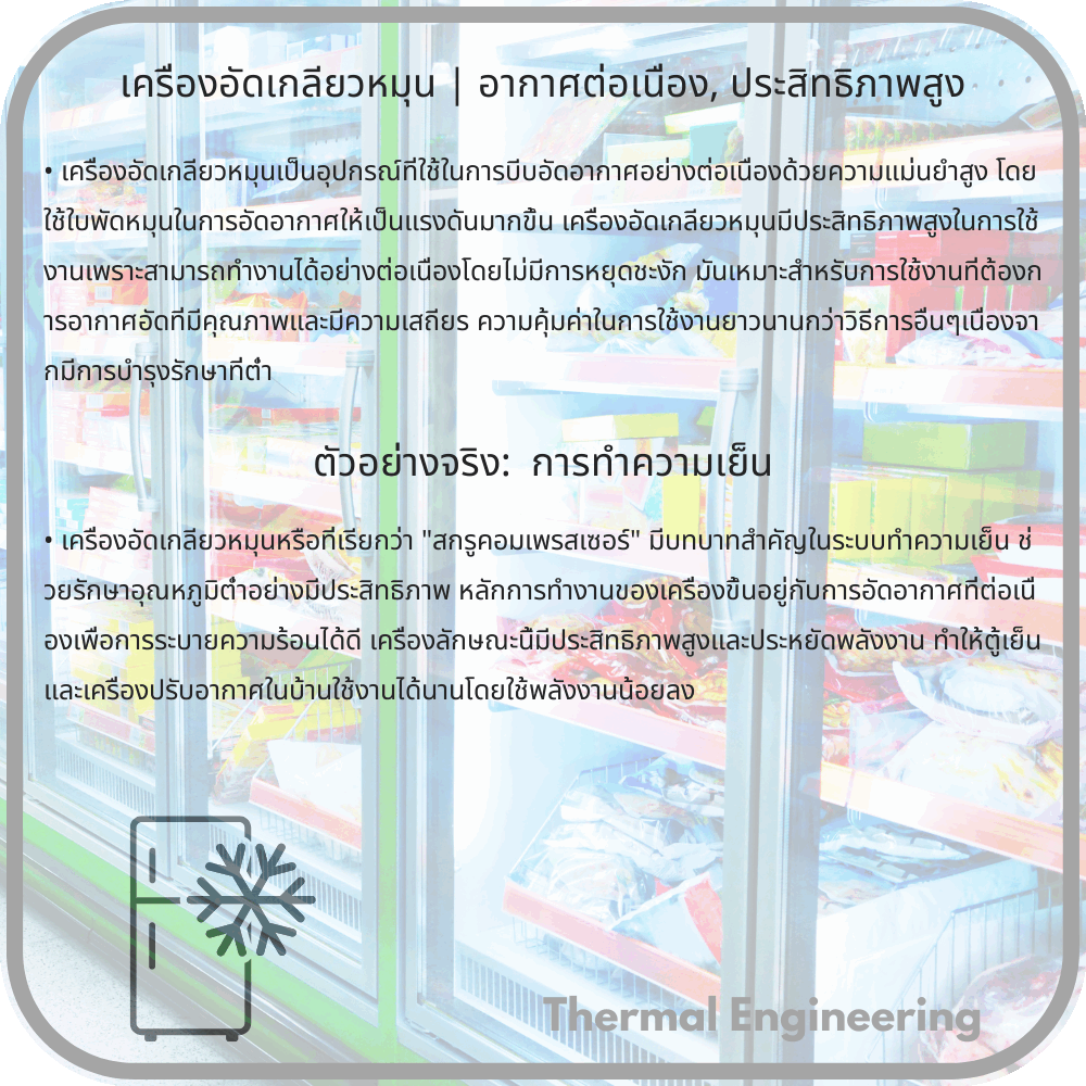 เครื่องอัดเกลียวหมุน | อากาศต่อเนื่อง, ประสิทธิภาพสูง
