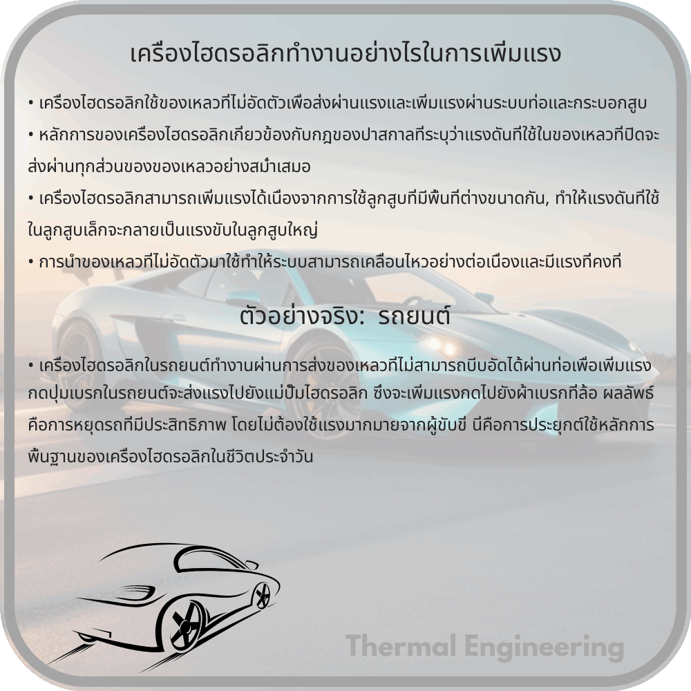 เครื่องไฮดรอลิกทำงานอย่างไรในการเพิ่มแรง