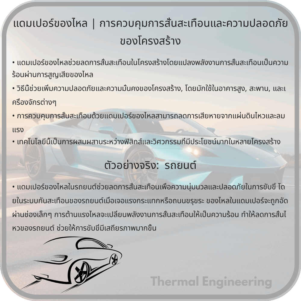 แดมเปอร์ของไหล | การควบคุมการสั่นสะเทือนและความปลอดภัยของโครงสร้าง