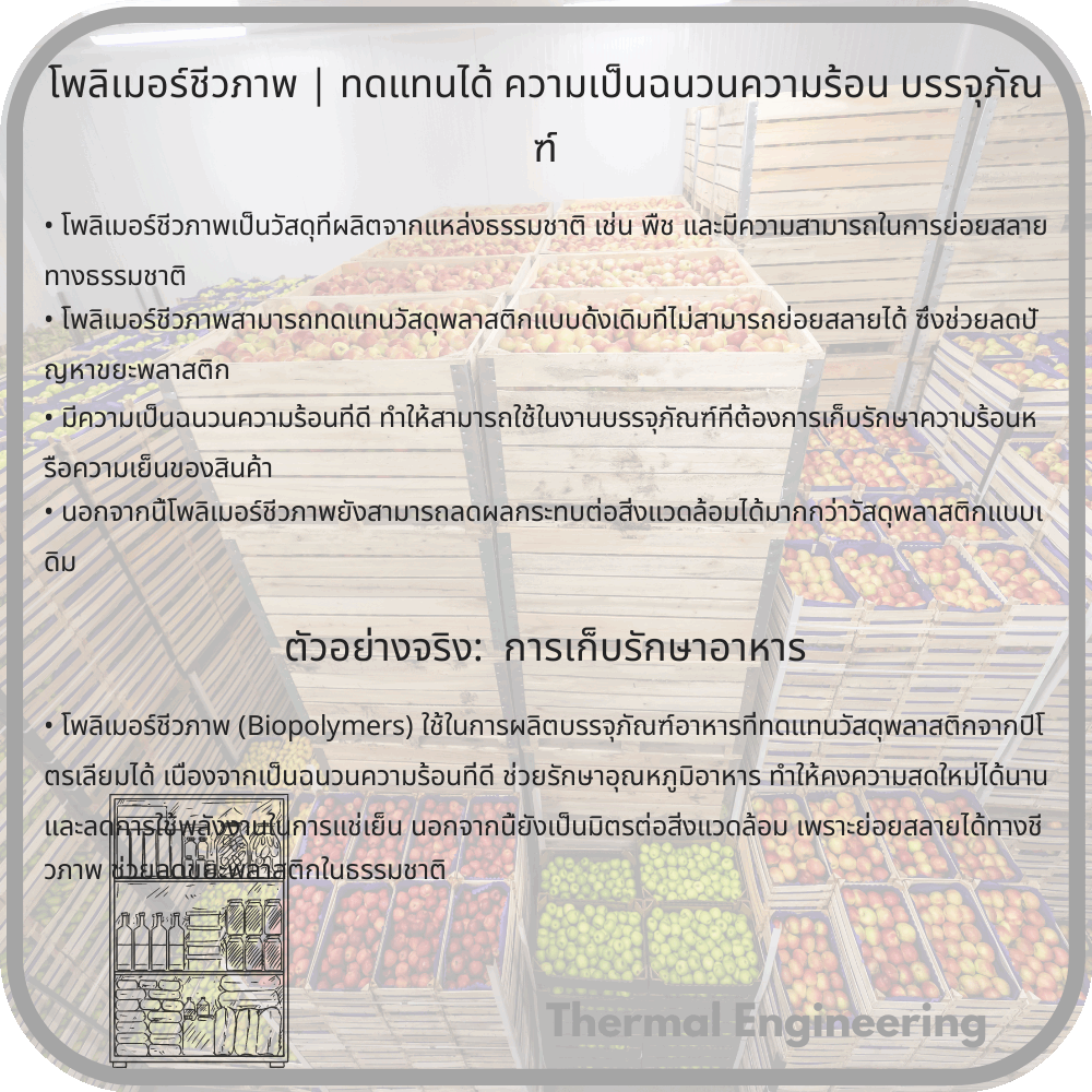 โพลิเมอร์ชีวภาพ | ทดแทนได้ ความเป็นฉนวนความร้อน บรรจุภัณฑ์