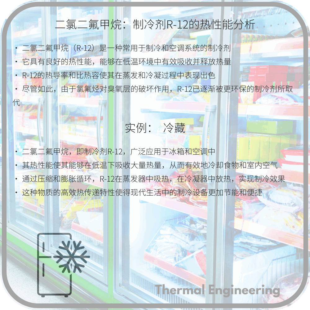二氯二氟甲烷:制冷剂R-12的热性能分析