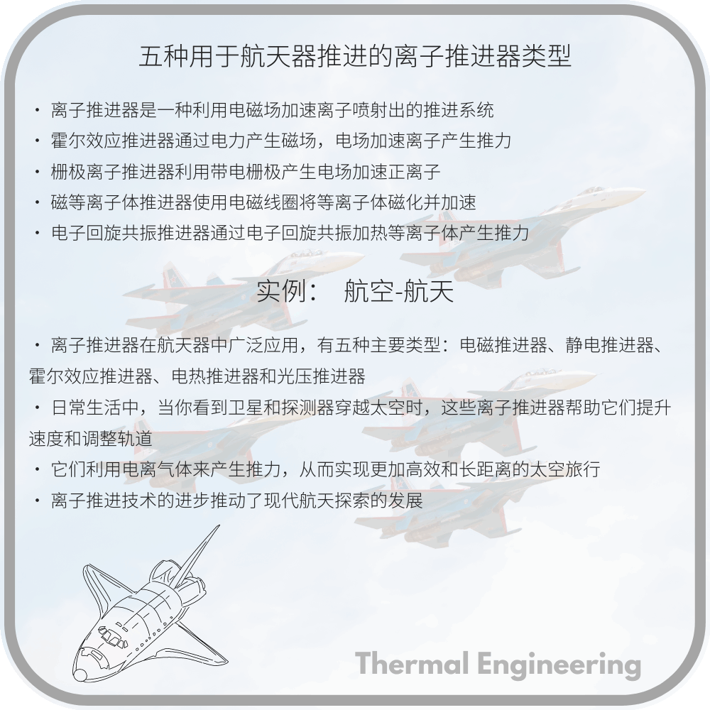 五种用于航天器推进的离子推进器类型