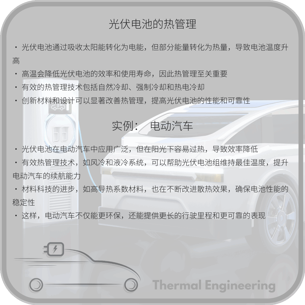 光伏电池的热管理