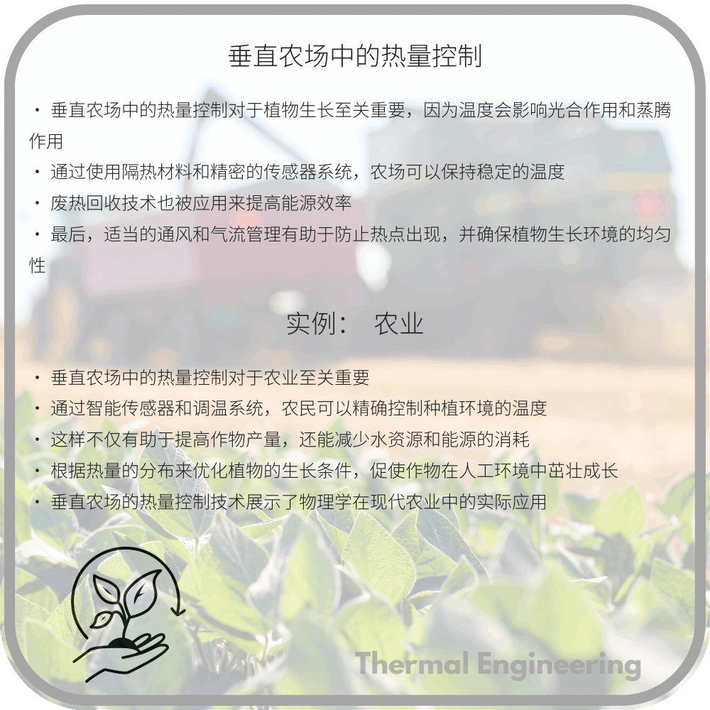 垂直农场中的热量控制