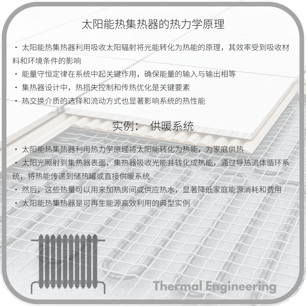 太阳能热集热器的热力学原理
