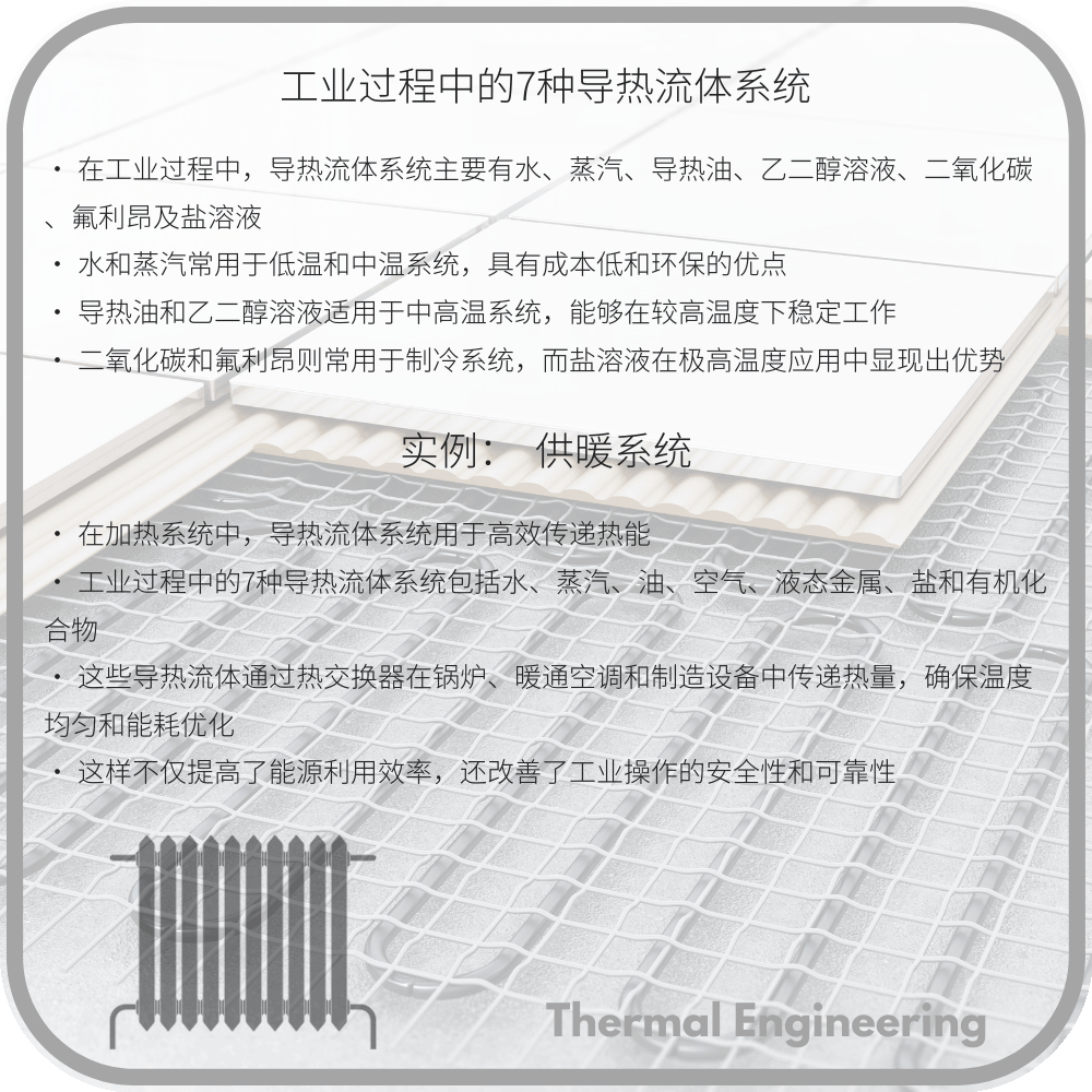 工业过程中的7种导热流体系统