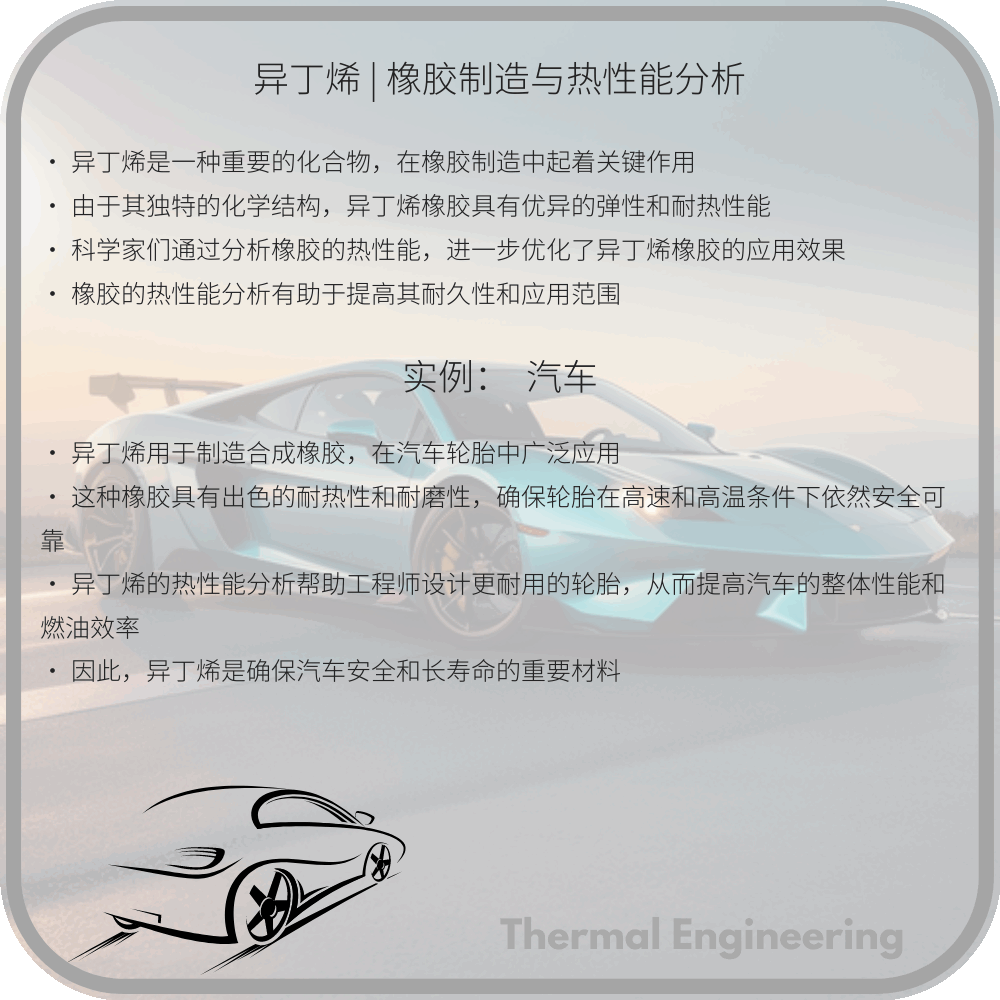异丁烯 | 橡胶制造与热性能分析