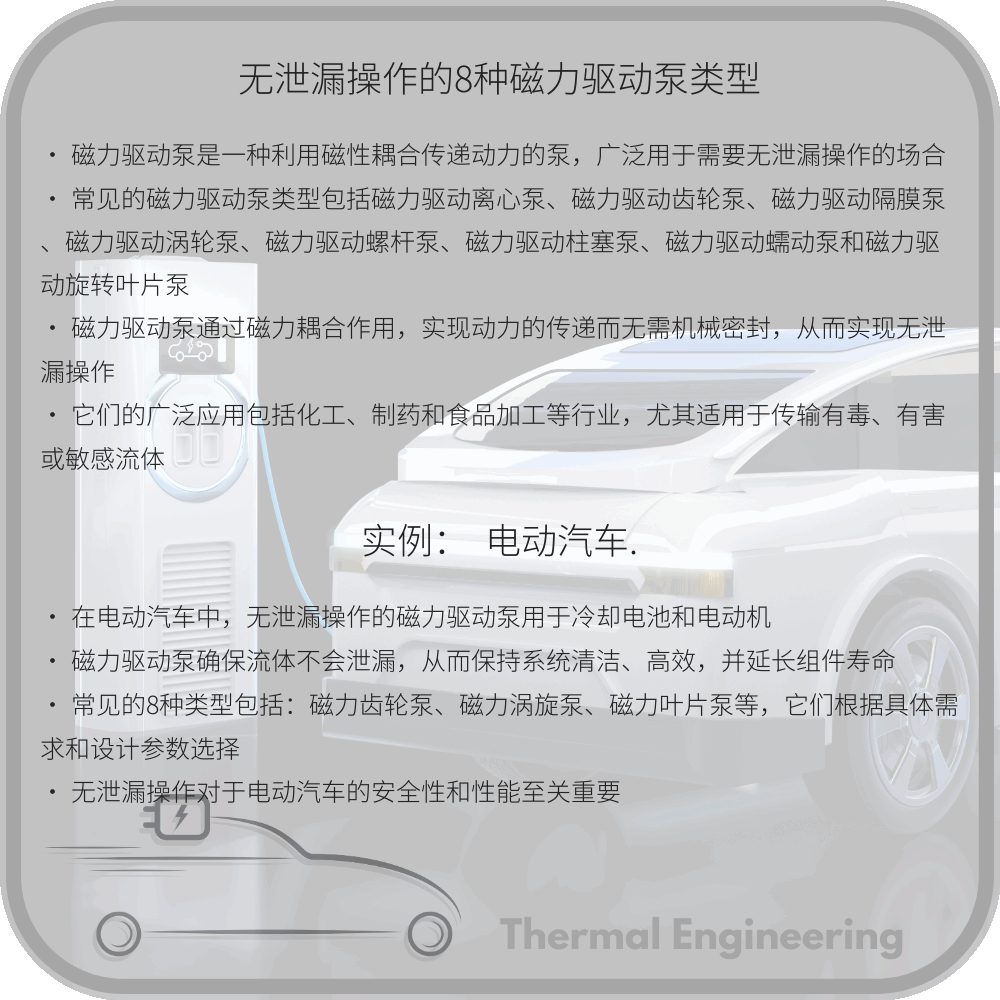 无泄漏操作的8种磁力驱动泵类型