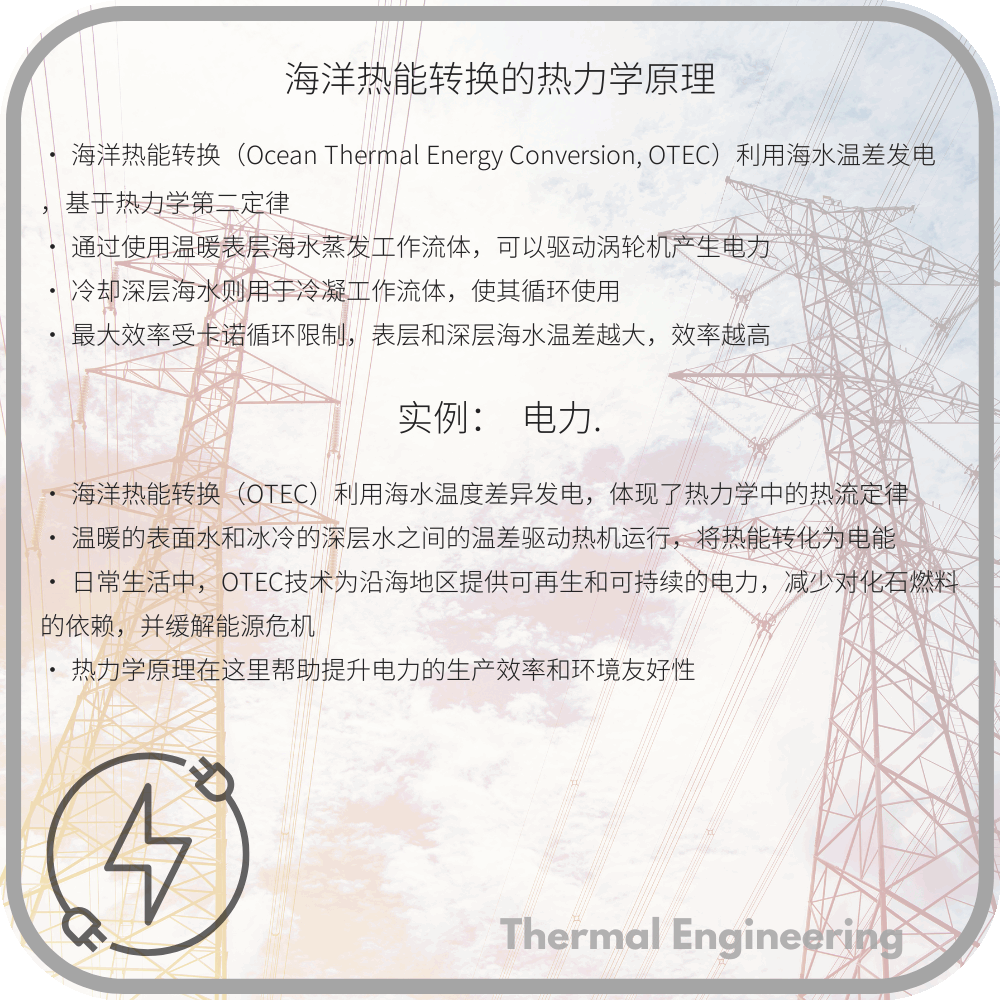 海洋热能转换的热力学原理