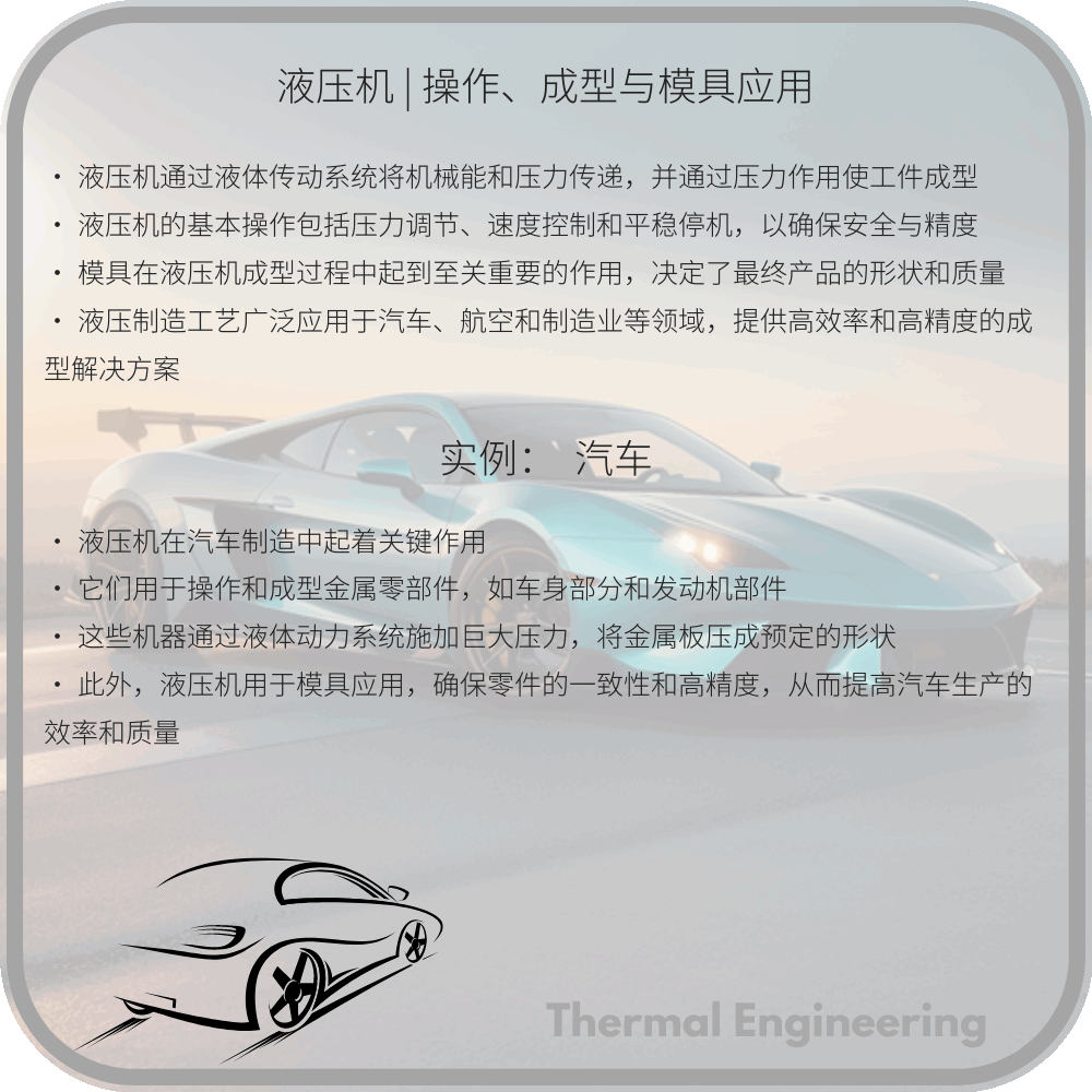 液压机 | 操作、成型与模具应用