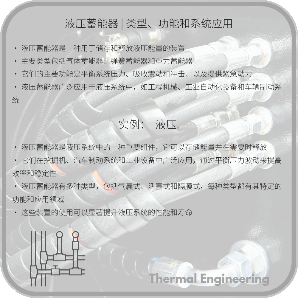 液压蓄能器 | 类型、功能和系统应用