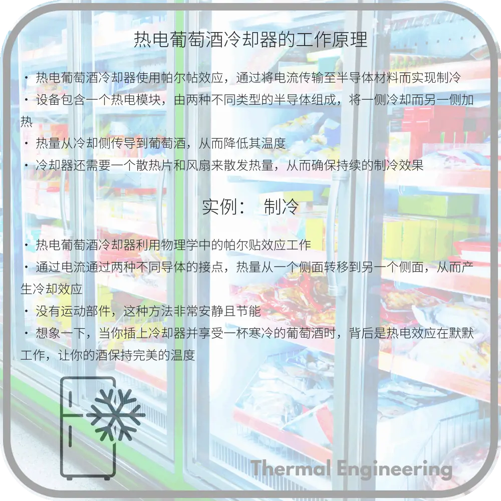 热电葡萄酒冷却器的工作原理