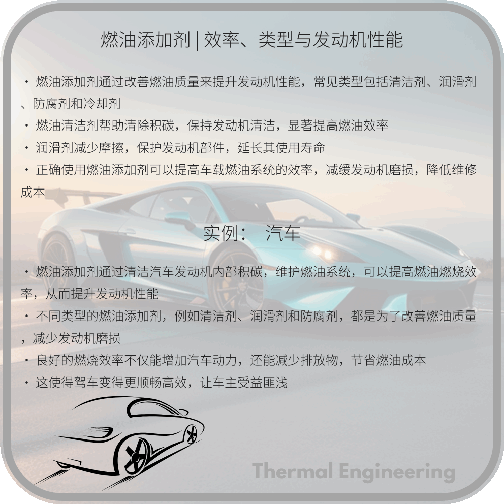 燃油添加剂 | 效率、类型与发动机性能