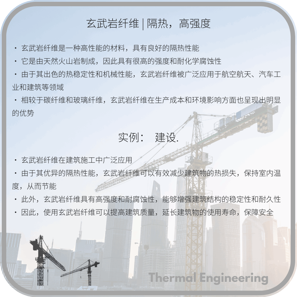 玄武岩纤维 | 隔热,高强度