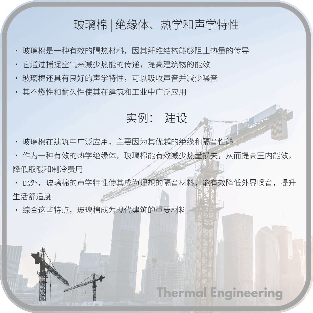 玻璃棉 | 绝缘体、热学和声学特性