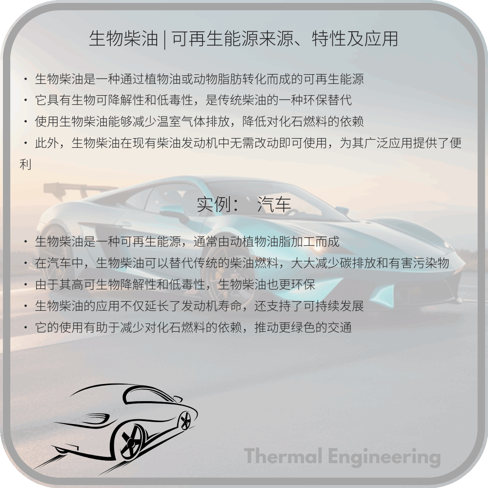 生物柴油 | 可再生能源来源、特性及应用