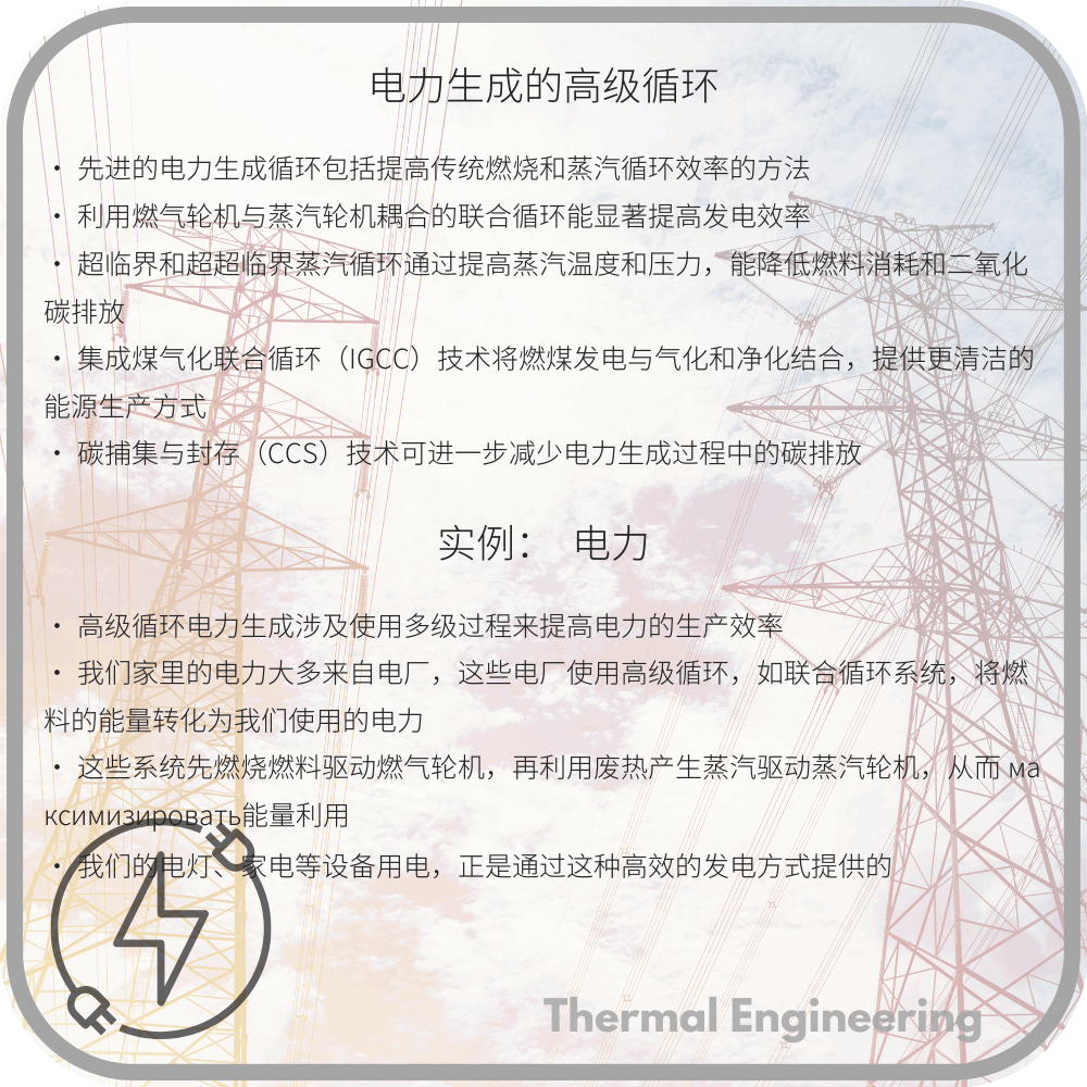 电力生成的高级循环
