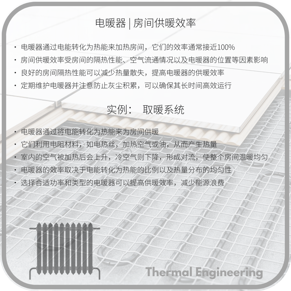 电暖器 | 房间供暖效率