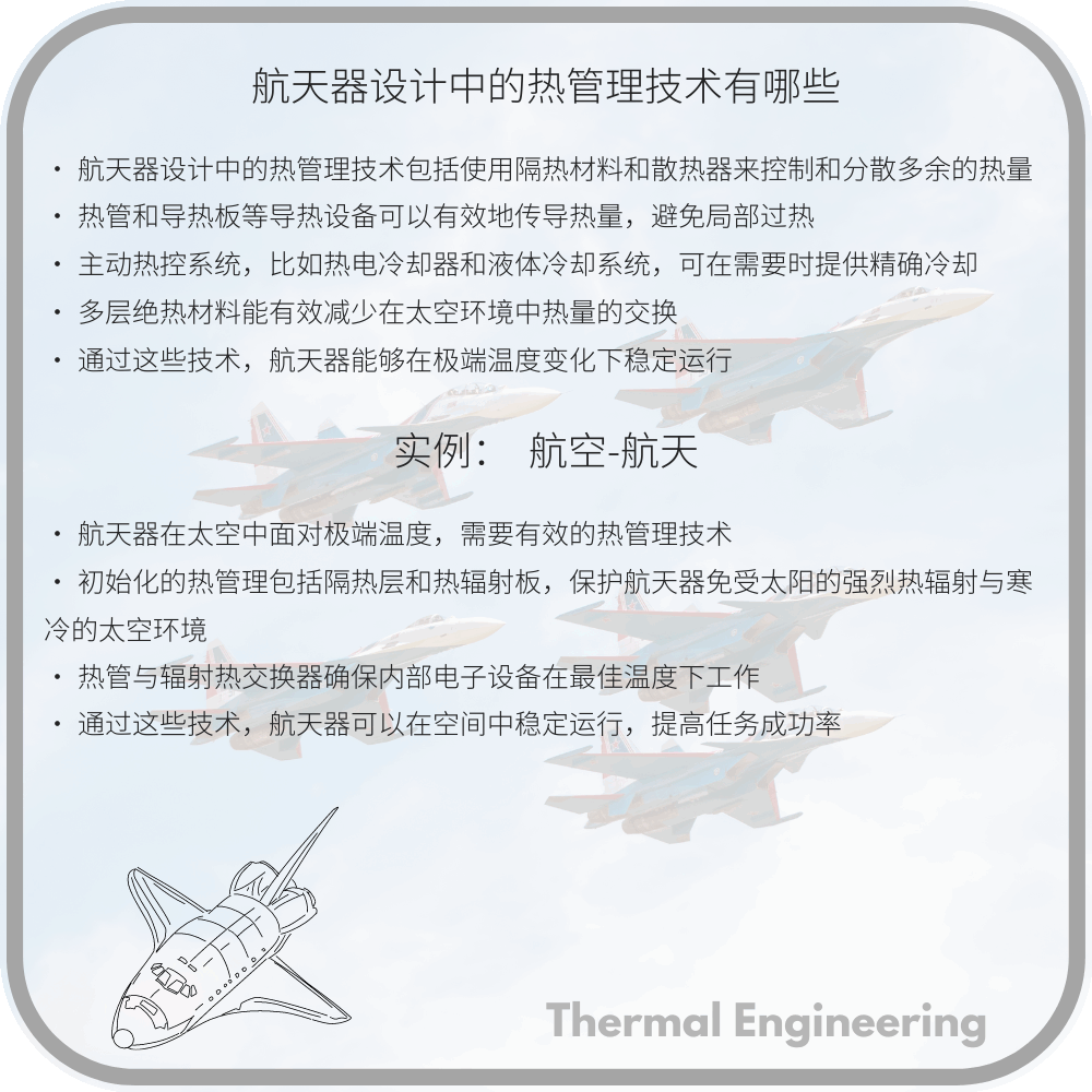 航天器设计中的热管理技术有哪些
