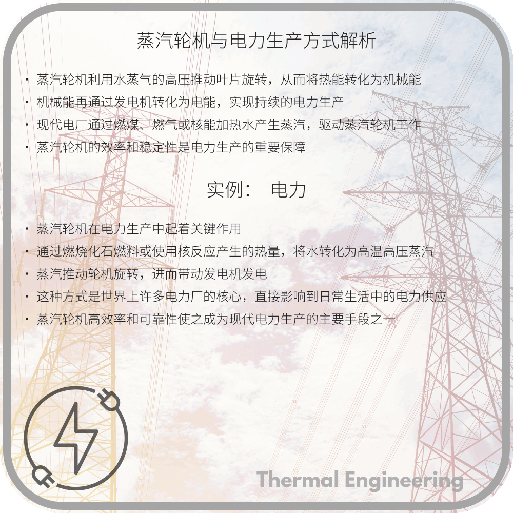蒸汽轮机与电力生产方式解析