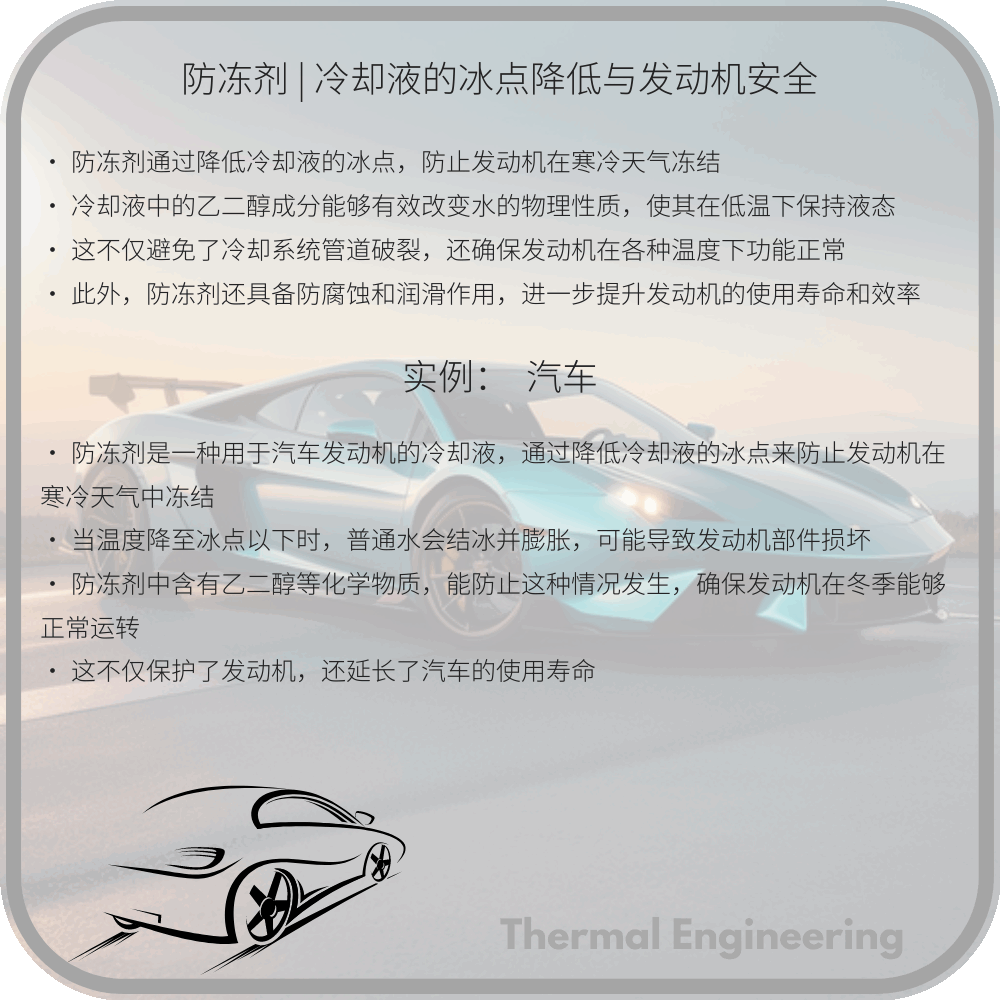 防冻剂 | 冷却液的冰点降低与发动机安全