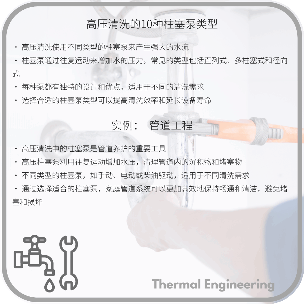 高压清洗的10种柱塞泵类型